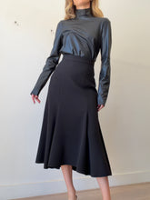 Load image into Gallery viewer, Joseph - Faux Leather Turtle Neck LS Top - Black - 36
