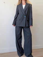 Load image into Gallery viewer, Rebecca Vallance - Harri Blazer &amp; Wide Leg Suit - Grey  Pinstripe - 10 - NWT - RRP$1398

