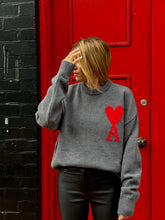 Load image into Gallery viewer, Ami Paris - ADC intarsia wool sweatre - Grey - M - RRP$810
