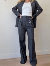 Load image into Gallery viewer, Rebecca Vallance - Harri Blazer &amp; Wide Leg Suit - Grey  Pinstripe - 10 - NWT - RRP$1398
