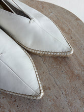 Load image into Gallery viewer, NEW Celine - Leather pointed Espadrilles w ankle strap - White - 38 - w box
