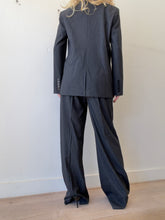 Load image into Gallery viewer, Rebecca Vallance - Harri Blazer &amp; Wide Leg Suit - Grey  Pinstripe - 10 - NWT - RRP$1398
