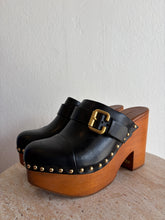Load image into Gallery viewer, Chloe - Jeanette Studded Leather Platform Clogs - Black - 40 - RRP $2070
