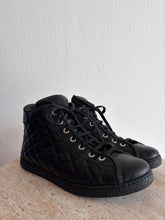 Load image into Gallery viewer, Chanel - Quilted Leather Hightop Sneakers - Black - 37.5
