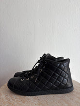 Load image into Gallery viewer, Chanel - Quilted Leather Hightop Sneakers - Black - 37.5
