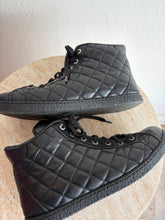 Load image into Gallery viewer, Chanel - Quilted Leather Hightop Sneakers - Black - 37.5
