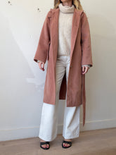 Load image into Gallery viewer, Viceta Wang - Furry Coat w gold buttons &amp; belt - Terracotta - M
