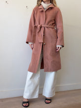 Load image into Gallery viewer, Viceta Wang - Furry Coat w gold buttons &amp; belt - Terracotta - M
