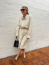 Load image into Gallery viewer, Oroton - Pleat Check Shirt and shorts set - Yellow - 8/10 - RRP$798
