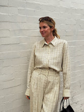 Load image into Gallery viewer, Oroton - Pleat Check Shirt and shorts set - Yellow - 8/10 - RRP$798
