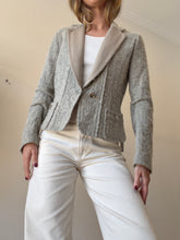 Load image into Gallery viewer, Louis Vuitton - Textured Boucle Style Blazer  w Silver Hardware   - Stone - 36
