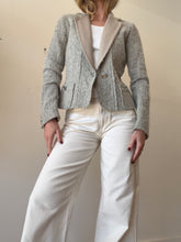 Load image into Gallery viewer, Louis Vuitton - Textured Boucle Style Blazer  w Silver Hardware   - Stone - 36
