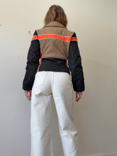 Load image into Gallery viewer, Ganni - Light Padded Fitted Puffer Jacket - Tan/Orange/Black - 32 (XXS)
