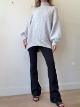 Load image into Gallery viewer, Staud - Oversized Cotton Blend High Neck Jumper - Grey/ Pink - S
