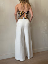 Load image into Gallery viewer, Zimmermann - Wide leg Textured Pants w belt - White - 1
