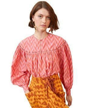Load image into Gallery viewer, Ulla Johnson - Rory Chevron Blouse - Pink/Red - 4
