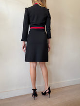 Load image into Gallery viewer, Gucci - LS Zip Front Midi Dress - Black/Red Web - M
