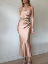 Load image into Gallery viewer, Shona Joy - La Lune Lace Back Midi Dress - Champagne - 10
