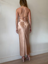 Load image into Gallery viewer, Shona Joy - La Lune Lace Back Midi Dress - Champagne - 10
