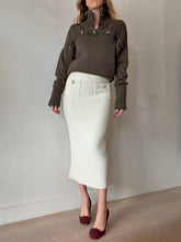 Load image into Gallery viewer, Joseph - Merino Wool High Neck Button Jumper - Khaki - S
