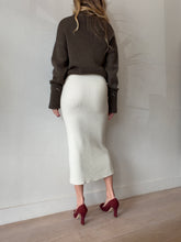Load image into Gallery viewer, Joseph - Merino Wool High Neck Button Jumper - Khaki - S
