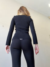 Load image into Gallery viewer, Scanlan Theodore - LS Crepe Knit Top w Buttons  - Black - S
