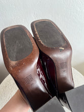 Load image into Gallery viewer, Husk - Tasselled Court Shoe w Block Heel - Patent Deep Burgundy - 39 - RRP$599
