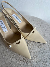 Load image into Gallery viewer, Jimmy Choo - Amita 85 Slingback w box - Cream Patent - 38 - RRP $1395

