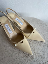 Load image into Gallery viewer, Jimmy Choo - Amita 85 Slingback w box - Cream Patent - 38 - RRP $1395
