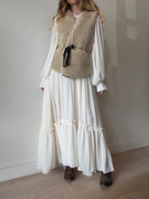 Load image into Gallery viewer, No Brand - Shearling Vest w belt - Ivory - S

