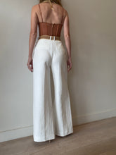 Load image into Gallery viewer, Zimmermann - Wide leg Textured Pants w belt - White - 1
