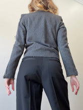 Load image into Gallery viewer, IRO - Julianne Wool blend Collarless Jacket w Silver Zip - Metallic Grey - 1
