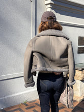 Load image into Gallery viewer, Fendi - Leather/Shearling Aviator Jacket - Grey - 40 - RRP$11,200

