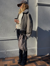 Load image into Gallery viewer, Fendi - Leather/Shearling Aviator Jacket - Grey - 40 - RRP$11,200
