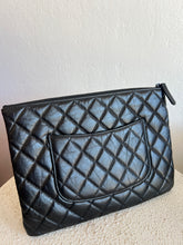 Load image into Gallery viewer, Chanel - Quilted Caviar Leather Pouch Clutch  - Black - Small - w box/dust bag
