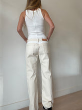 Load image into Gallery viewer, Dion Lee - Eyelet Bootcut Jeans - Cream - 28 - RRP$490
