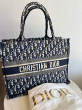 Load image into Gallery viewer, Dior - Book Canvas Tote - Ecru/Blue - M - RRP$5100 w dust bag
