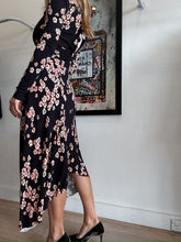 Load image into Gallery viewer, Isabel Marant - Diana Ruched LS Cherry Blossom Print  Dress - Navy - 36
