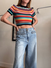 Load image into Gallery viewer, Scanlan Theodore - Ribbed knit SS Top - Rainbow - XS
