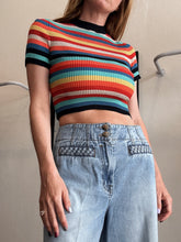 Load image into Gallery viewer, Scanlan Theodore - Ribbed knit SS Top - Rainbow - XS
