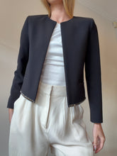 Load image into Gallery viewer, Sandro - Valuer Chain Trim Open Front Cropped Jacket - Black - 36 - RRP $595
