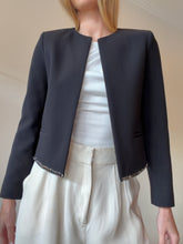 Load image into Gallery viewer, Sandro - Valuer Chain Trim Open Front Cropped Jacket - Black - 36 - RRP $595

