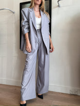 Load image into Gallery viewer, Michael Lo Sordo - Blazer(Size 4) and Pants Suit - Purple/Grey - 8
