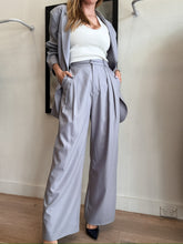 Load image into Gallery viewer, Michael Lo Sordo - Blazer(Size 4) and Pants Suit - Purple/Grey - 8
