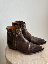 Load image into Gallery viewer, Damy - Flames Embrpidery Ankle Boots - Brown - 38.5 - RRP$679
