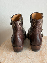 Load image into Gallery viewer, Damy - Flames Embrpidery Ankle Boots - Brown - 38.5 - RRP$679
