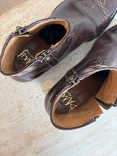 Load image into Gallery viewer, Damy - Flames Embrpidery Ankle Boots - Brown - 38.5 - RRP$679
