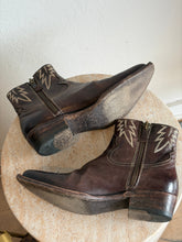 Load image into Gallery viewer, Damy - Flames Embrpidery Ankle Boots - Brown - 38.5 - RRP$679
