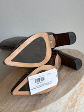 Load image into Gallery viewer, Tony Bianco - Lucille Knee High Point Toe Boots- Chocolate Brown Croc - 6
