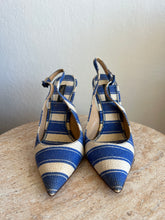 Load image into Gallery viewer, Dolce &amp; Gabbana - Belluci Striped Slingback Heels - Blue - 36

